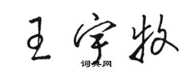 駱恆光王宇牧草書個性簽名怎么寫