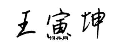 王正良王寅坤行書個性簽名怎么寫