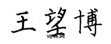 何伯昌王望博楷書個性簽名怎么寫