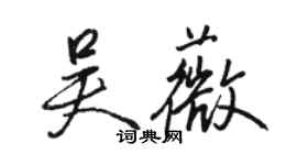 駱恆光吳薇行書個性簽名怎么寫