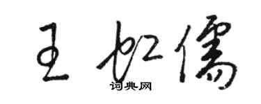 駱恆光王虹儒草書個性簽名怎么寫