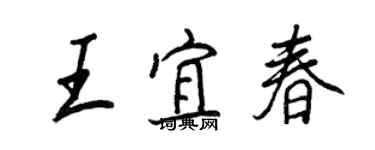 王正良王宜春行書個性簽名怎么寫