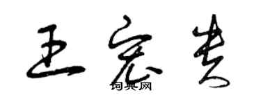 曾慶福王宏貴草書個性簽名怎么寫