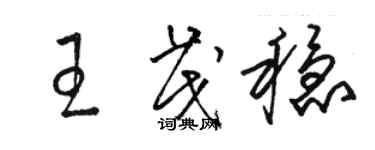 駱恆光王茂穩草書個性簽名怎么寫