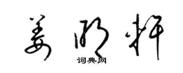 梁錦英姜明軒草書個性簽名怎么寫