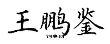丁謙王鵬鑒楷書個性簽名怎么寫