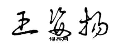 曾慶福王姿揚草書個性簽名怎么寫