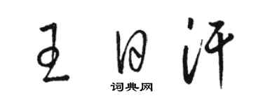 駱恆光王日汗草書個性簽名怎么寫