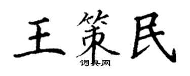 丁謙王策民楷書個性簽名怎么寫