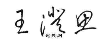 駱恆光王澄思草書個性簽名怎么寫