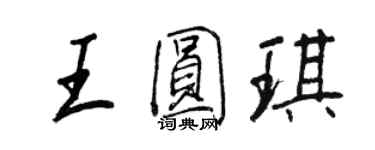 王正良王圓琪行書個性簽名怎么寫