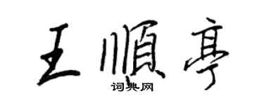 王正良王順亭行書個性簽名怎么寫