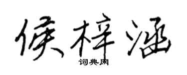 王正良侯梓涵行書個性簽名怎么寫