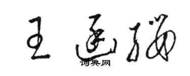 駱恆光王函纓草書個性簽名怎么寫