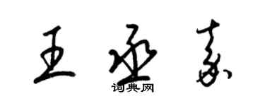 梁錦英王丞嘉草書個性簽名怎么寫