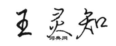 駱恆光王靈知行書個性簽名怎么寫