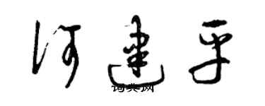 曾慶福何建平草書個性簽名怎么寫