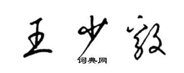 梁錦英王少毅草書個性簽名怎么寫