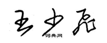 朱錫榮王少飛草書個性簽名怎么寫
