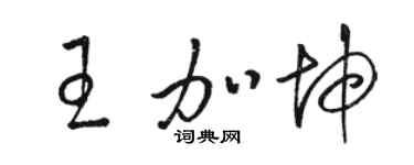 駱恆光王加坤草書個性簽名怎么寫