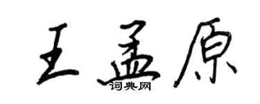 王正良王孟原行書個性簽名怎么寫