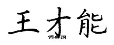 丁謙王才能楷書個性簽名怎么寫