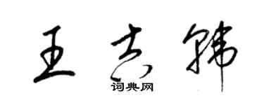 梁錦英王吉韓草書個性簽名怎么寫