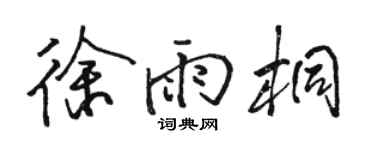 駱恆光徐雨桐行書個性簽名怎么寫