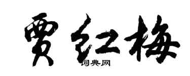胡問遂賈紅梅行書個性簽名怎么寫