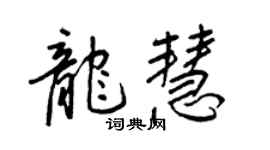 王正良龍慧行書個性簽名怎么寫
