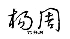 曾慶福楊周草書個性簽名怎么寫