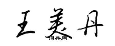 王正良王美丹行書個性簽名怎么寫