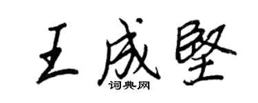 王正良王成堅行書個性簽名怎么寫