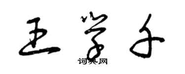 曾慶福王學千草書個性簽名怎么寫