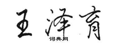 駱恆光王澤育行書個性簽名怎么寫