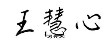王正良王慧心行書個性簽名怎么寫
