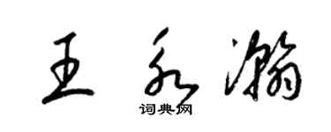 梁錦英王永瀚草書個性簽名怎么寫