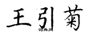 丁謙王引菊楷書個性簽名怎么寫