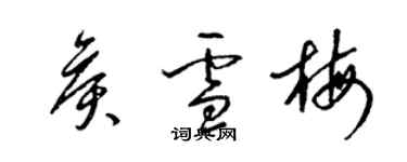 梁錦英侯雪梅草書個性簽名怎么寫