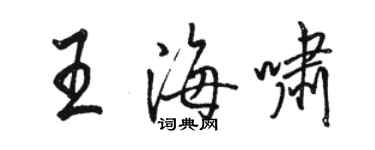 駱恆光王海嘯行書個性簽名怎么寫