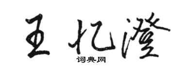 駱恆光王憶澄行書個性簽名怎么寫