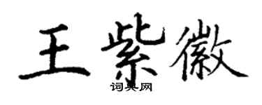 丁謙王紫徽楷書個性簽名怎么寫