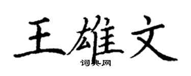 丁謙王雄文楷書個性簽名怎么寫