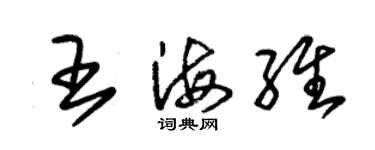 朱錫榮王海維草書個性簽名怎么寫