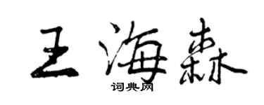 曾慶福王海森行書個性簽名怎么寫