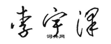 駱恆光李宇澤草書個性簽名怎么寫