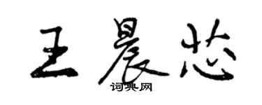 曾慶福王晨芯行書個性簽名怎么寫