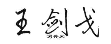 駱恆光王劍戈行書個性簽名怎么寫