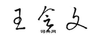 駱恆光王會文草書個性簽名怎么寫