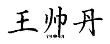 丁謙王帥丹楷書個性簽名怎么寫